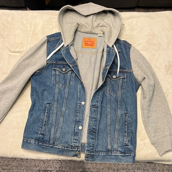 Denim Levi jacket hoodie
